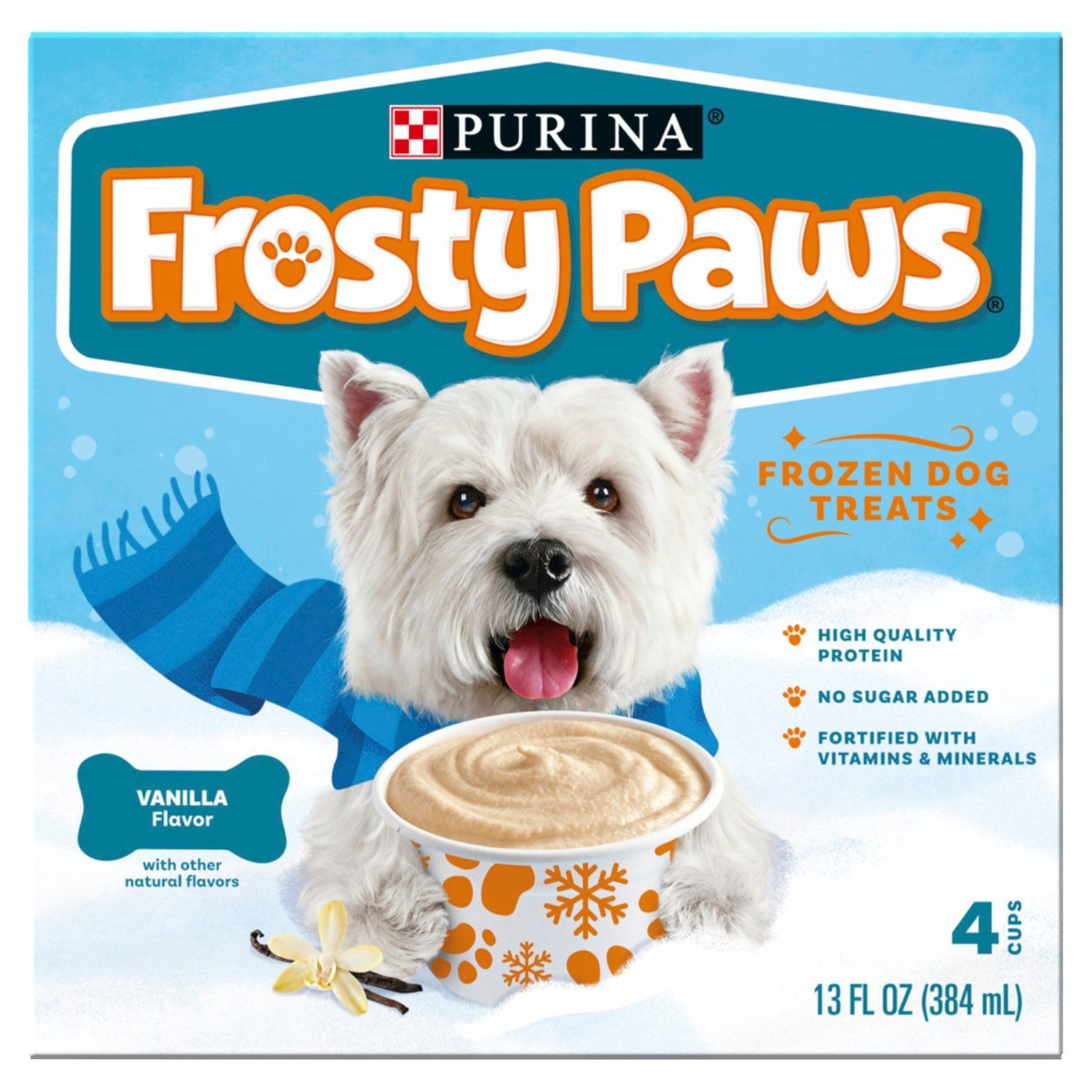 Purina Frosty Paws Vanilla Flavor Frozen Dog Treats, 4 count, 13 fl oz