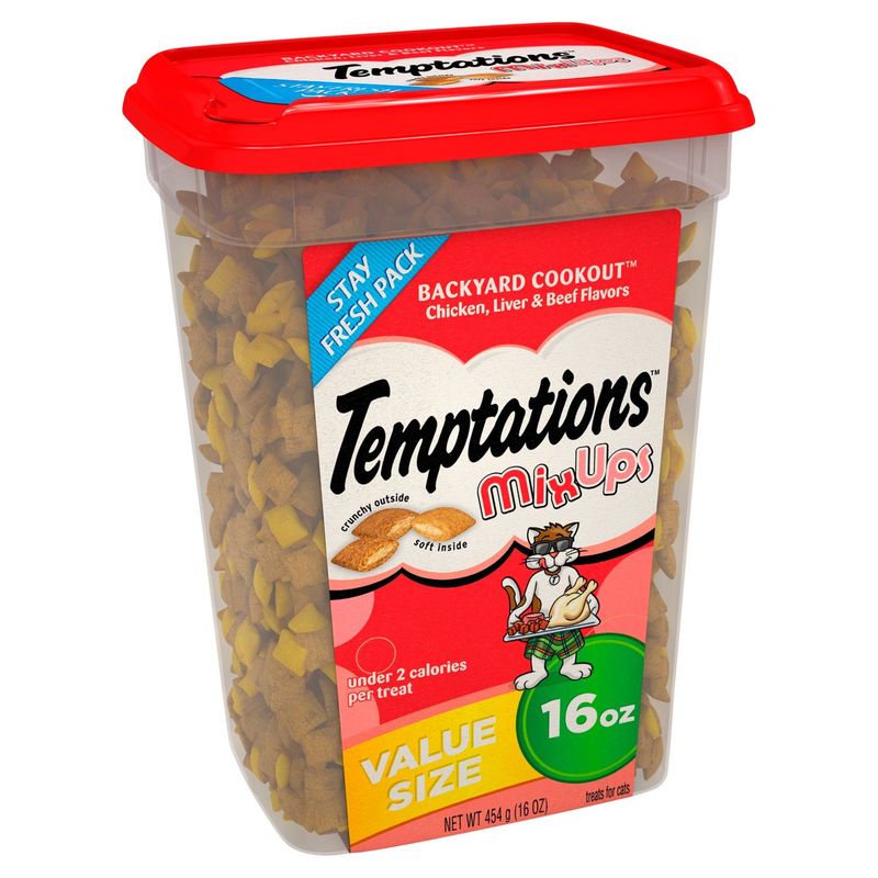 Temptations MixUps Backyard Cookout Chicken, Liver &amp; Beef Flavors Treats for Cats Value Size, 16 oz