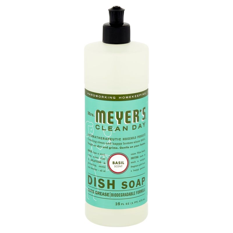 Mrs. Meyer's Clean Day Basil Scent Dish Soap, 16 fl oz