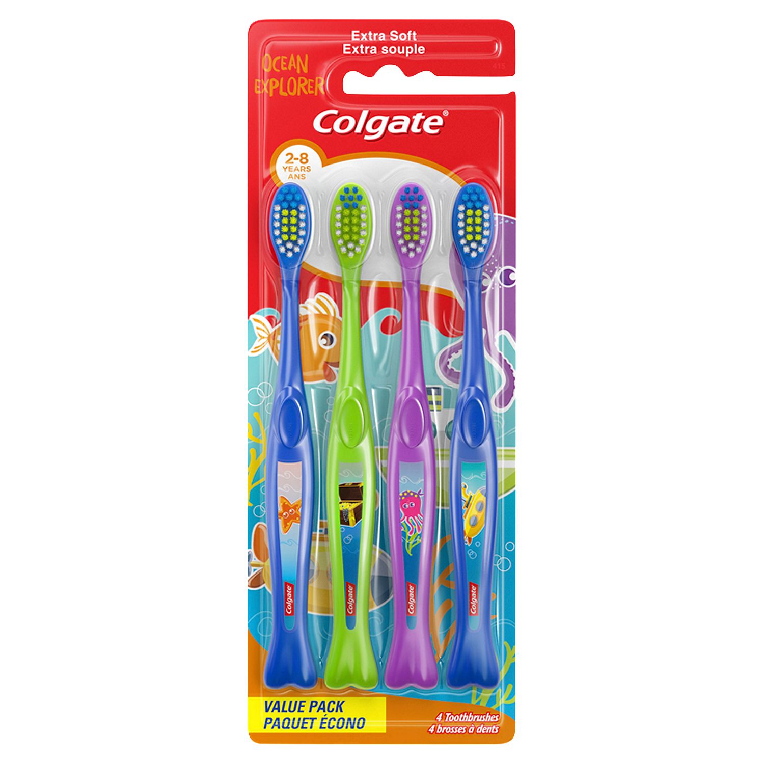 Colgate Kids Extra Soft Toothbrush Value Pack, Ocean Explorer - 4 Count