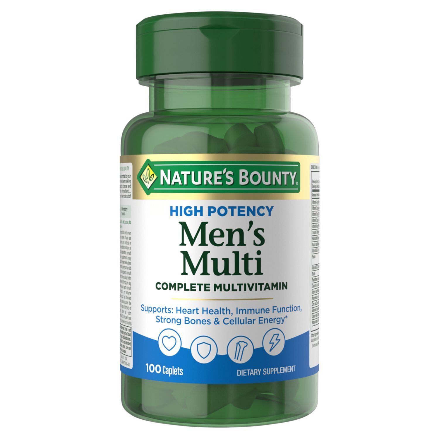 Nature's Bounty High Potency Men's Multi Complete Multivitamin Dietary Supplement, 100 count