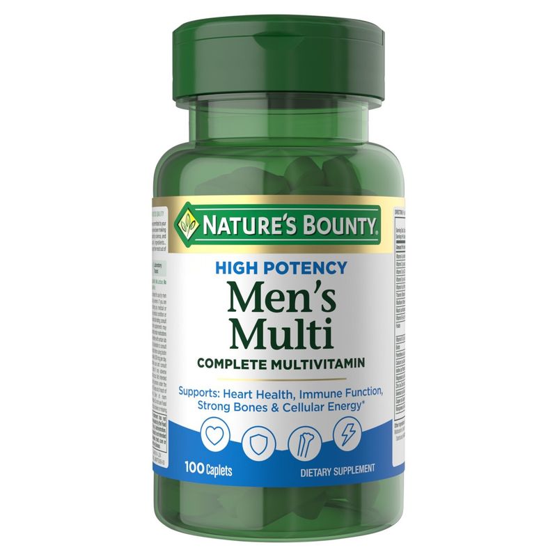 Nature's Bounty High Potency Men's Multi Complete Multivitamin Dietary Supplement, 100 count