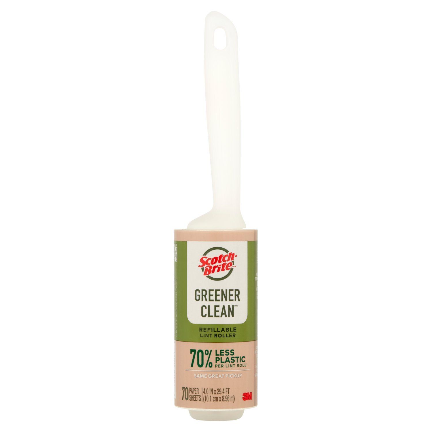 Scotch-Brite Greener Clean Refillable Lint Roller, 70 sheets