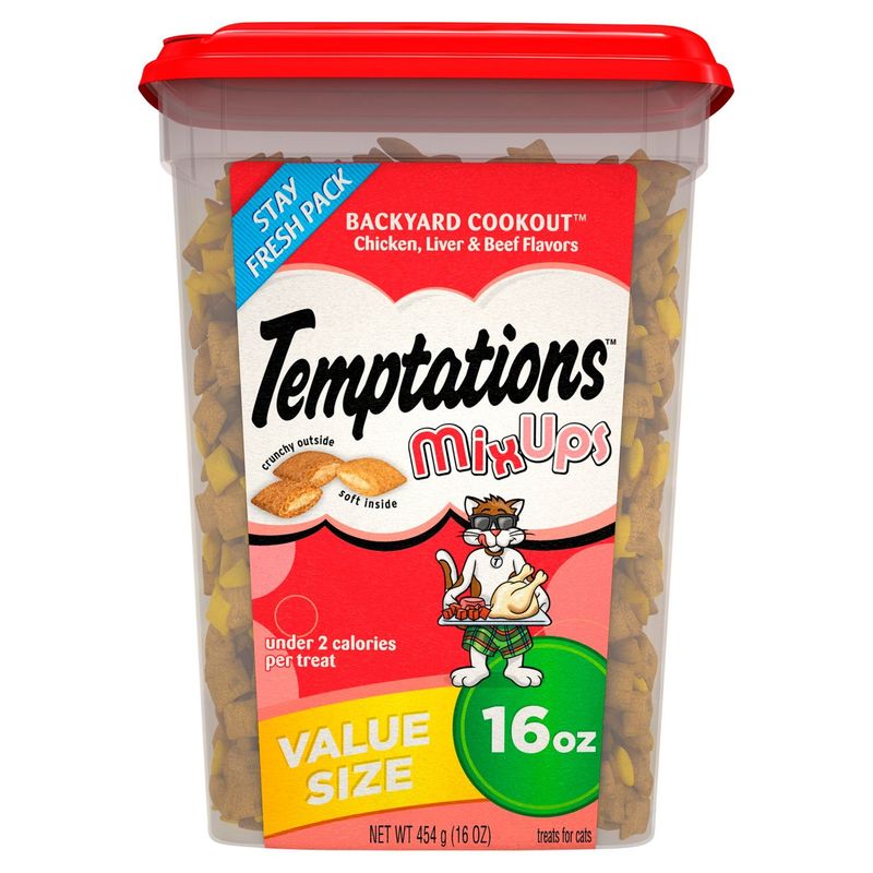 Temptations MixUps Backyard Cookout Chicken, Liver &amp; Beef Flavors Treats for Cats Value Size, 16 oz