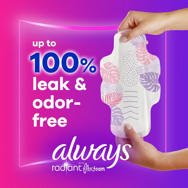 always Radiant Heavy Flow Pads, Size 2, 26 count