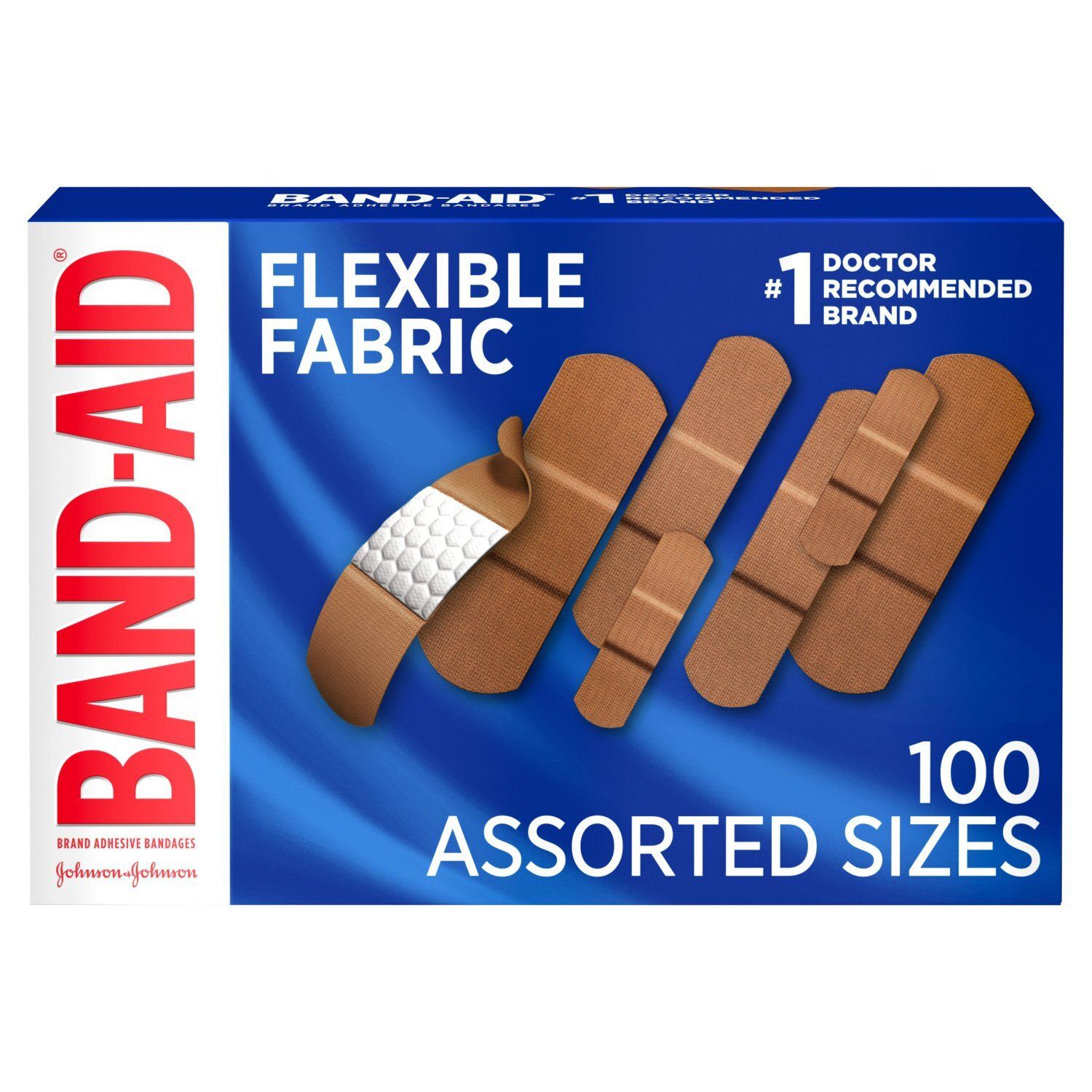 Band-Aid Flexible Fabric Adhesive Bandages, 100 count