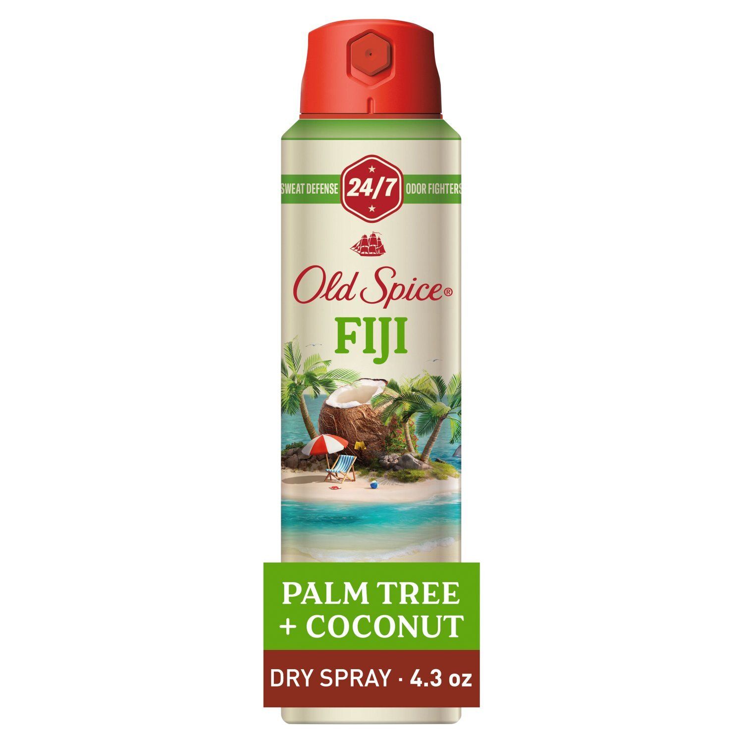 Old Spice Fiji Scent of Palm Tree + Coconut Antiperspirant Dry Spray, 4.3 oz