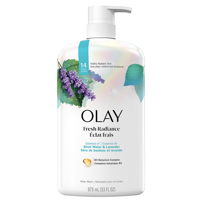 Olay Fresh Outlast Body Wash, Birch Water &amp; Lavender, 33 fl oz