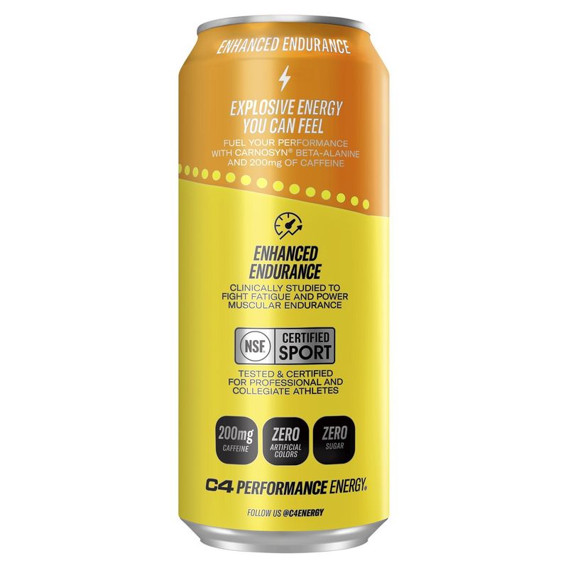 C4 Performance Energy Popsicle Zero Sugar Hawaiian Pineapple Energy Drink, 16 fl oz