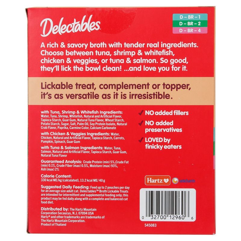 Delectables Savory Broth Lickable Treat for Cats Variety Pack, 1.4 oz, 12 count
