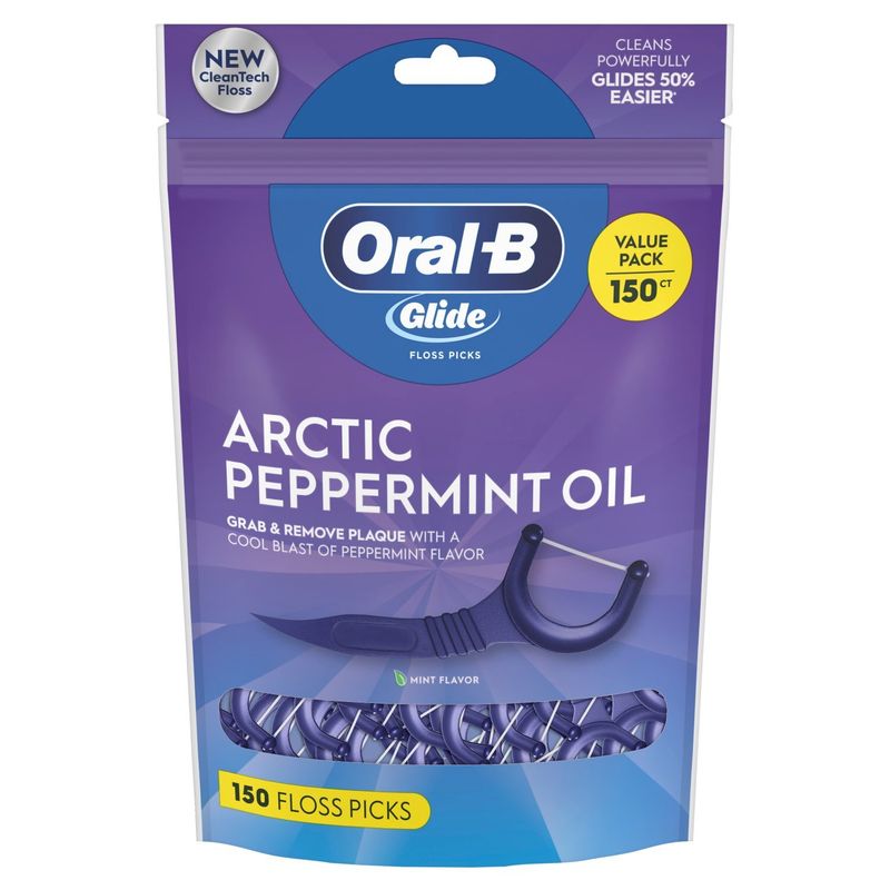 Oral-B Glide Arctic Peppermint Oil Mint Flavor Floss Picks Value Pack, 150 count