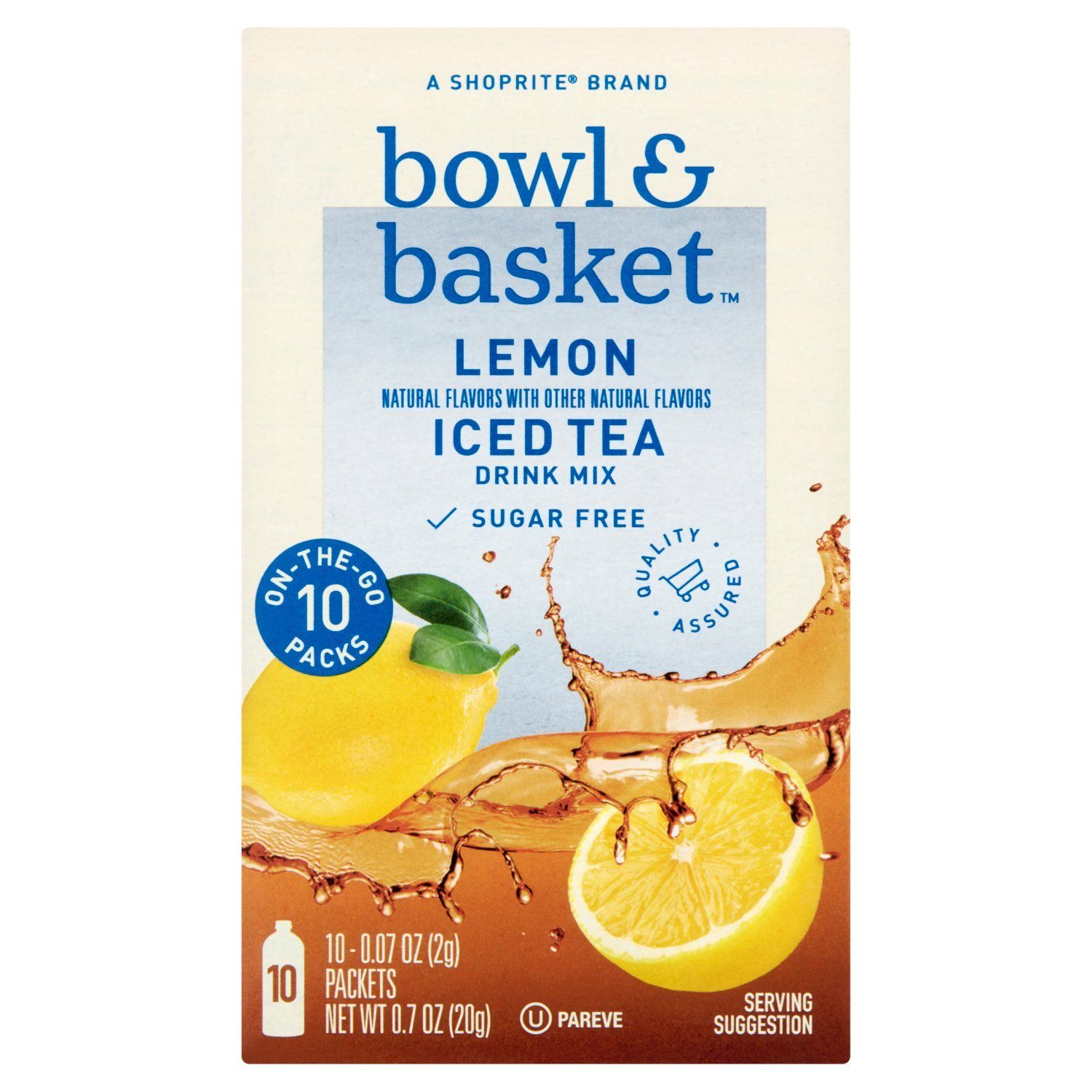 Bowl &amp; Basket Lemon Iced Tea Drink Mix, 0.7 oz, 10 count