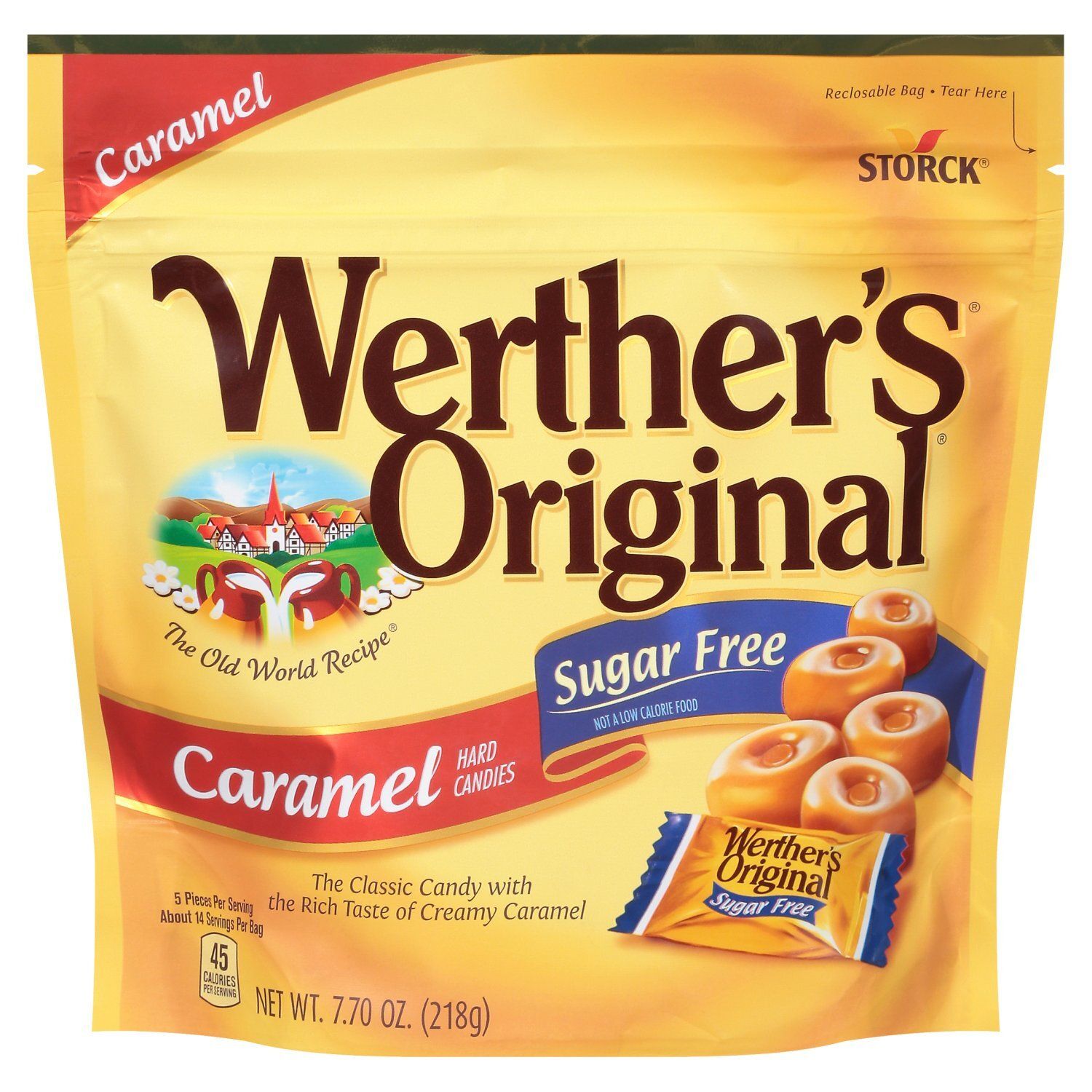 Storck Werther's Original Sugar Free Caramel Hard Candies, 7.70 oz