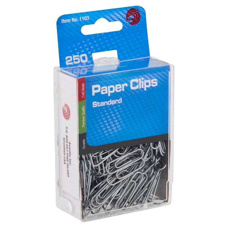 Ava Standard Paper Clips, 250 count