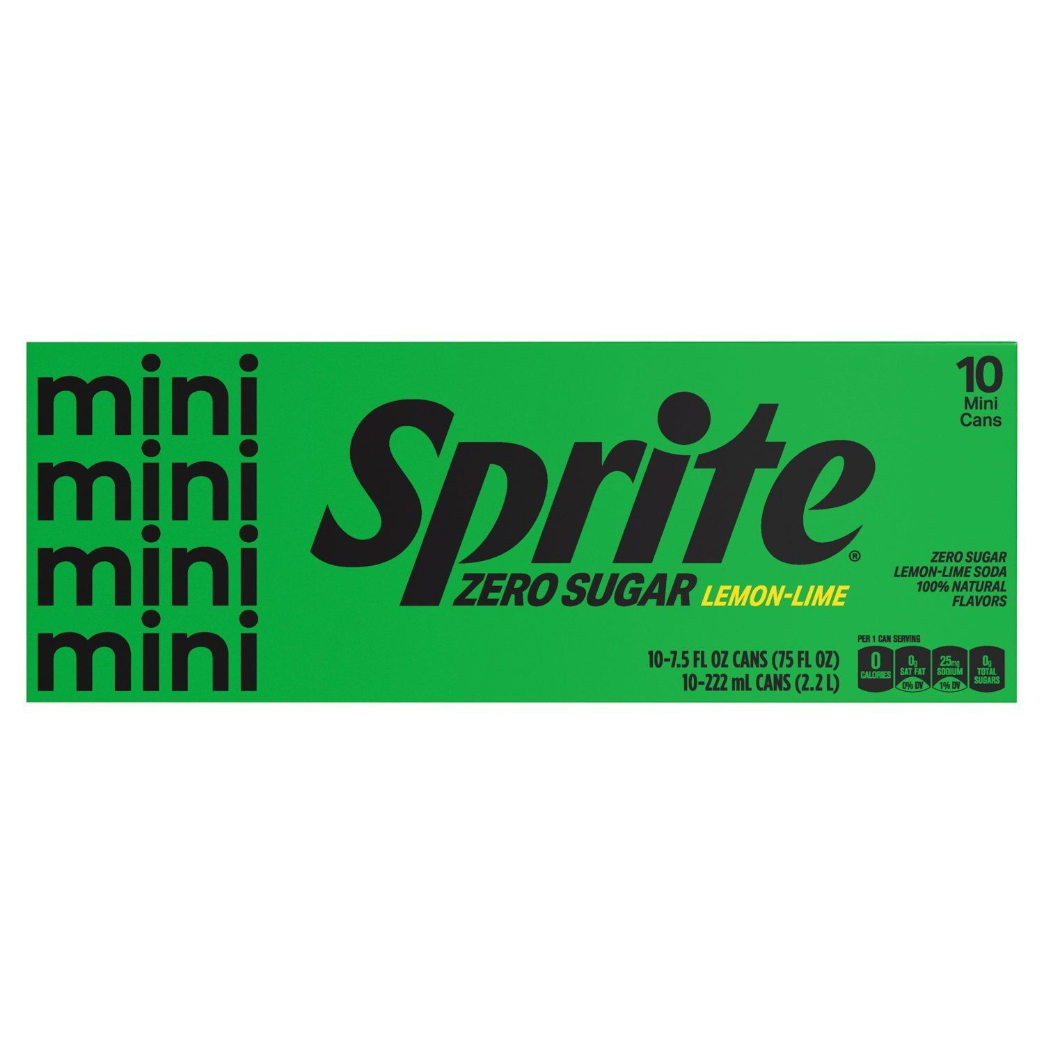 Sprite Mini Zero Sugar Lemon-Lime Soda, 7.5 fl oz, 10 count