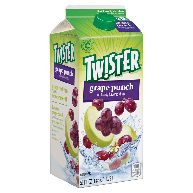 Tw!ster Grape Punch Flavored Drink 59 Fluid Ounce Paper Carton