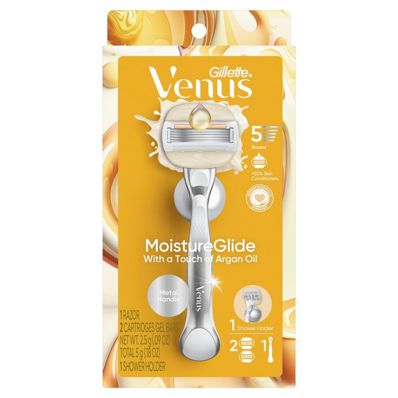 Gillette Venus MoistureGlide Razor Cartridges Gel Bars Shower Holder