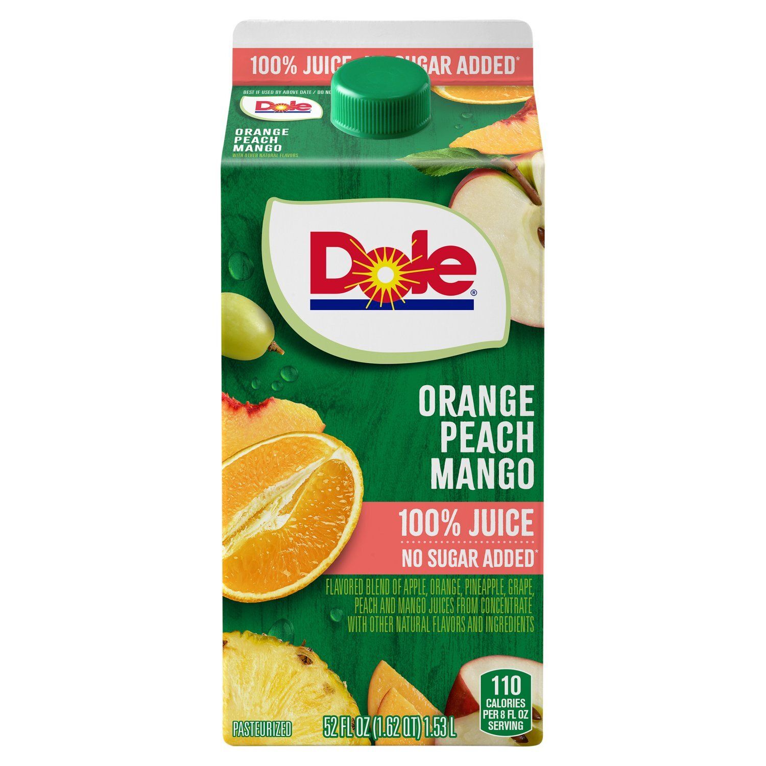 Dole Orange Peach Mango 100% Juice, 52 fl oz