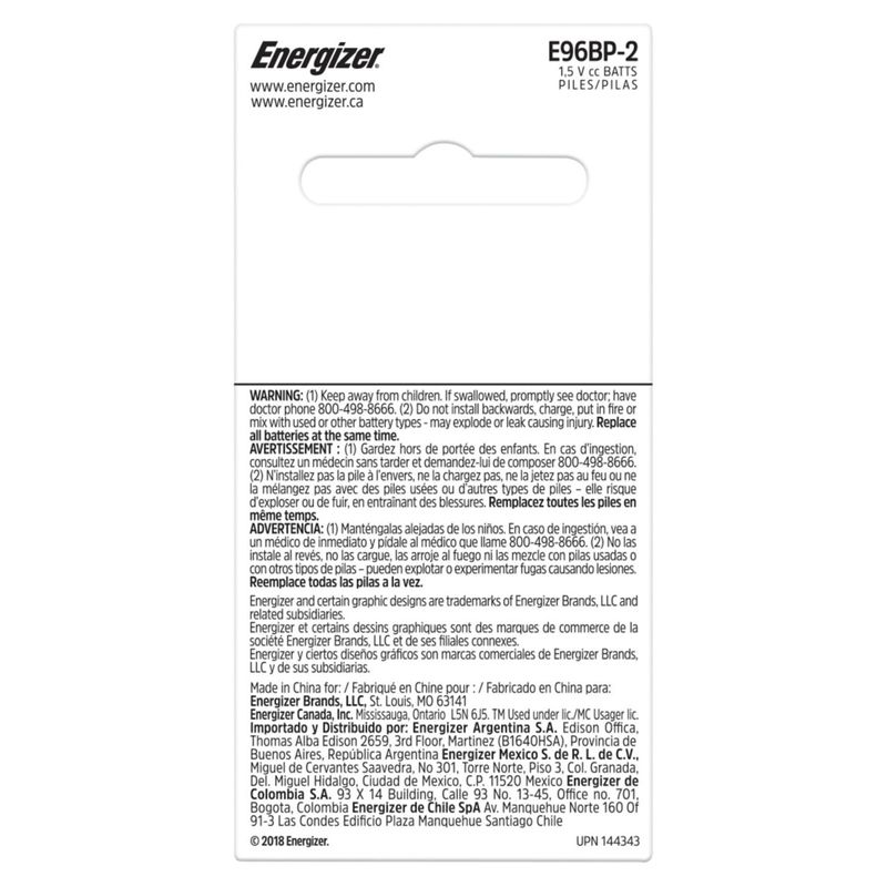 Energizer AAAA Batteries (2 Pack), Miniature Quadruple A Batteries