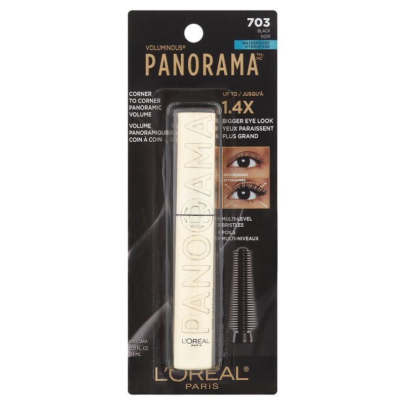 L'Oréal Paris Voluminous Panorama 703 Black Waterproof Mascara, 0.31 fl oz