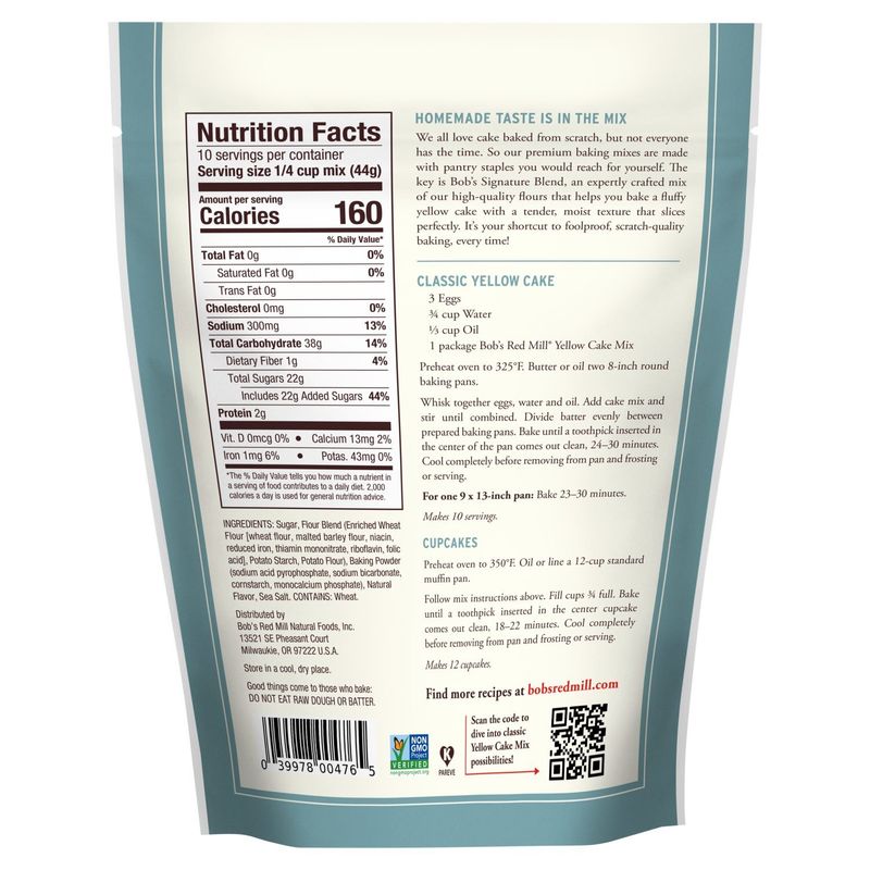 Bob's Red Mill Classic Yellow Cake Mix, 15.5 oz