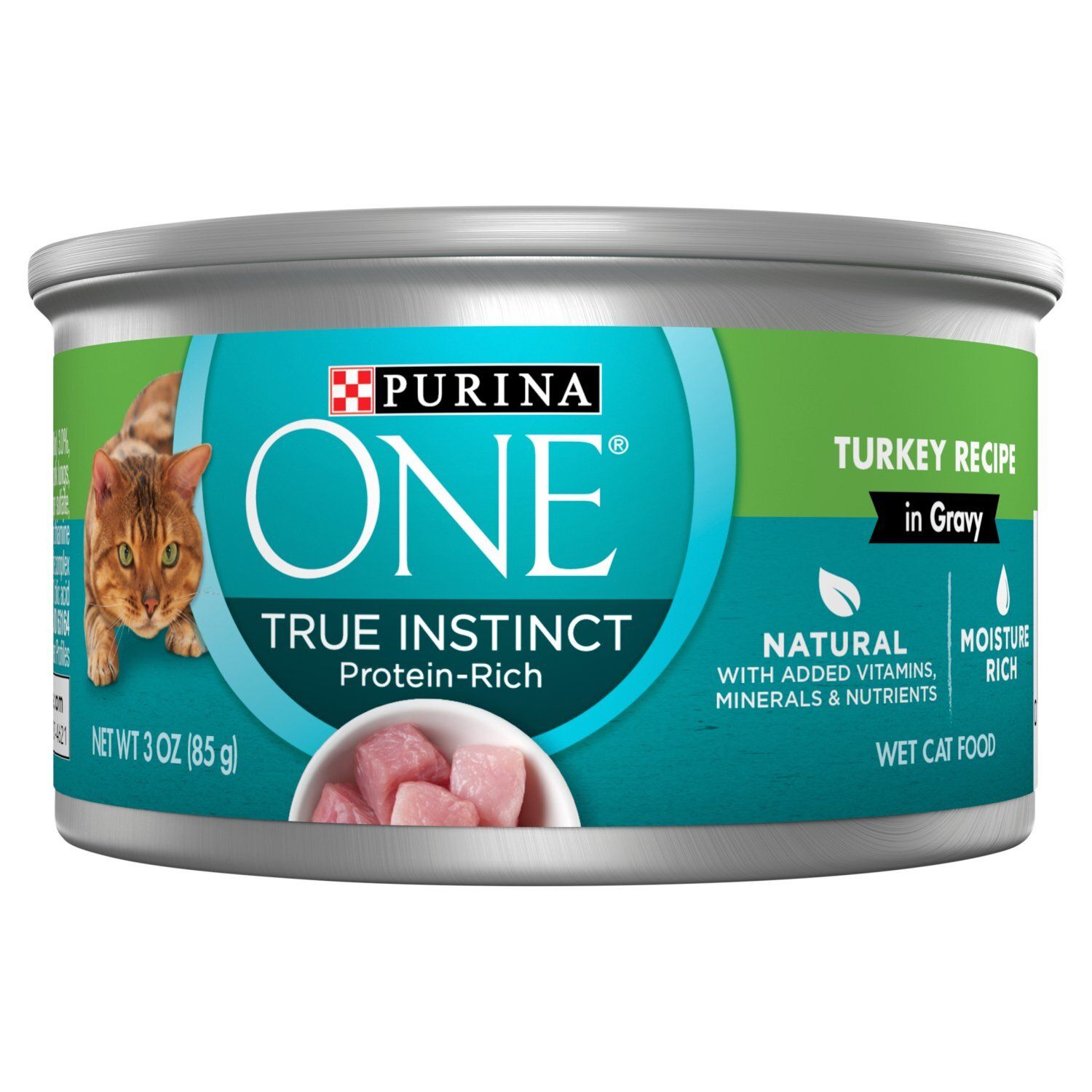 Purina ONE True Instinct Protein-Rich Turkey Recipe In Gravy Wet Cat Food, 3 oz
