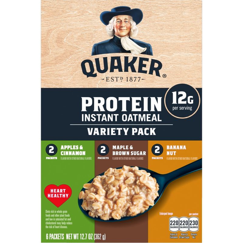 Quaker Protein Instant Oatmeal Variety 12.7 Oz, 6 Count