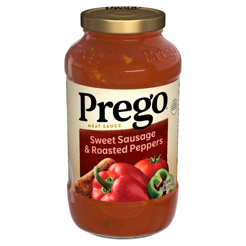 Prego Sweet Sausage &amp; Roasted Peppers Meat Sauce, 23.5 oz