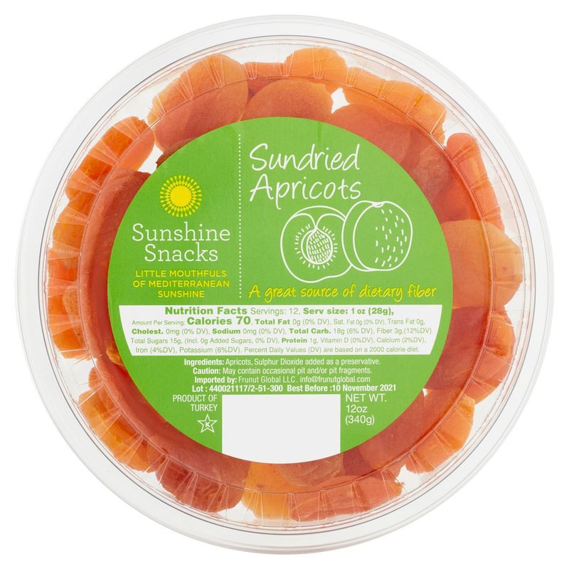 Sunshine Snacks Sundried Apricots, 12 oz