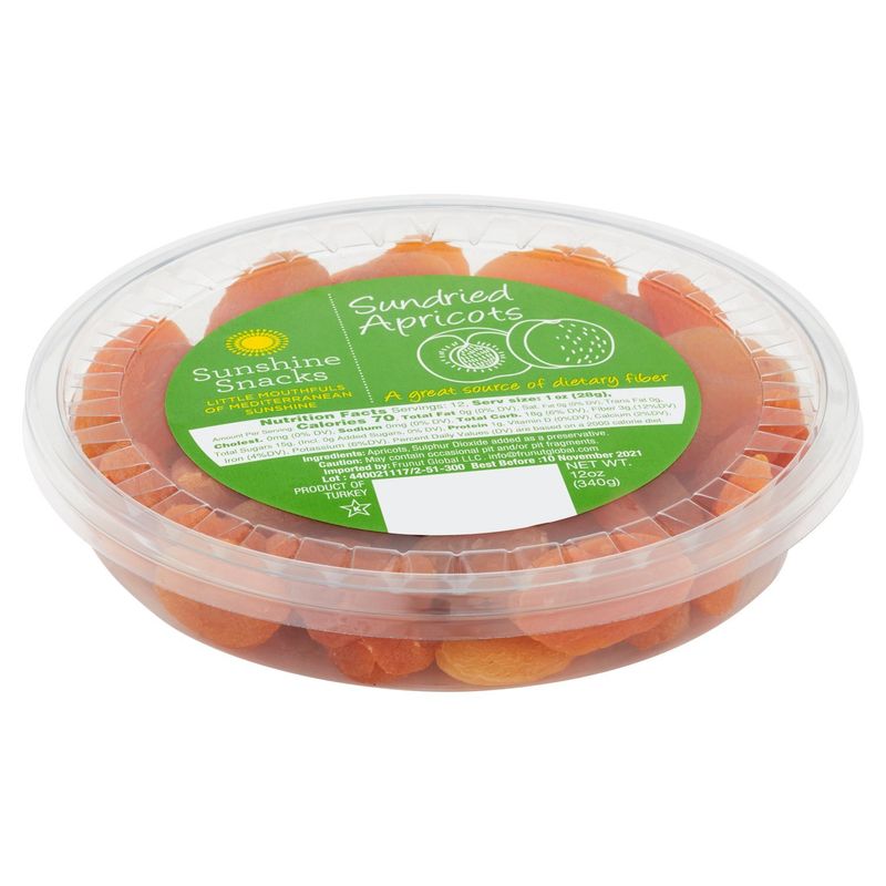 Sunshine Snacks Sundried Apricots, 12 oz