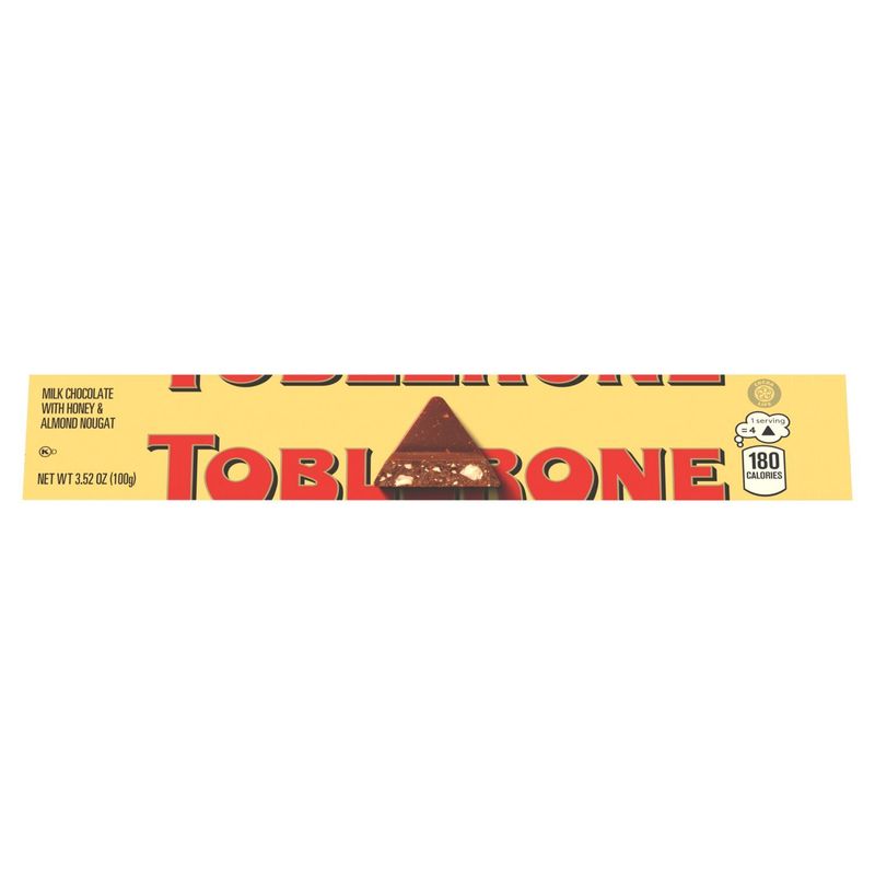 Toblerone Milk Chocolate with Honey &amp; Almond Nougat, 3.52 oz
