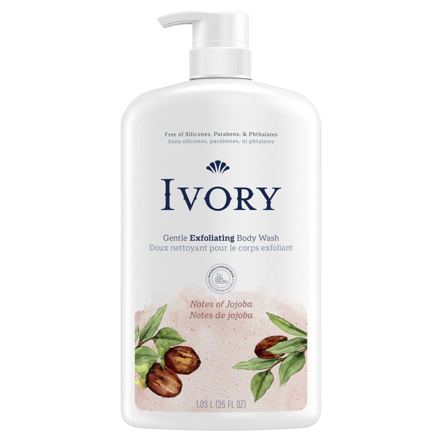 Ivory Notes of Jojoba Gentle Exfoliating Body Wash, 35 fl oz