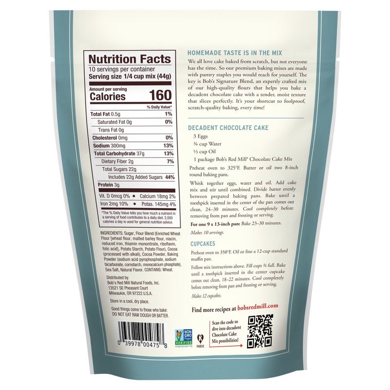 Bob's Red Mill Decadent Chocolate Cake Mix, 15.5 oz