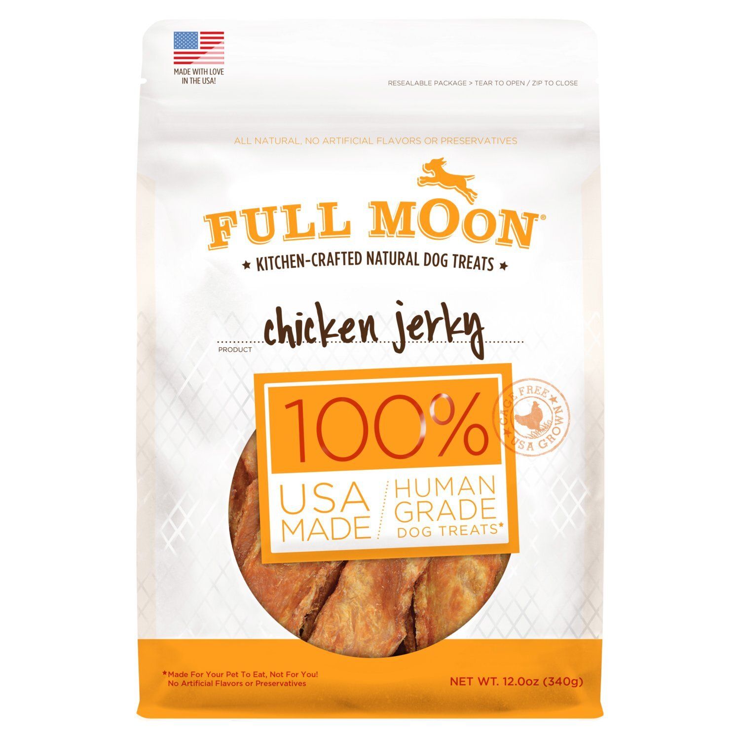Full Moon Chicken Jerky Kitchen-Crafted Natural Dog Treats, 12 oz