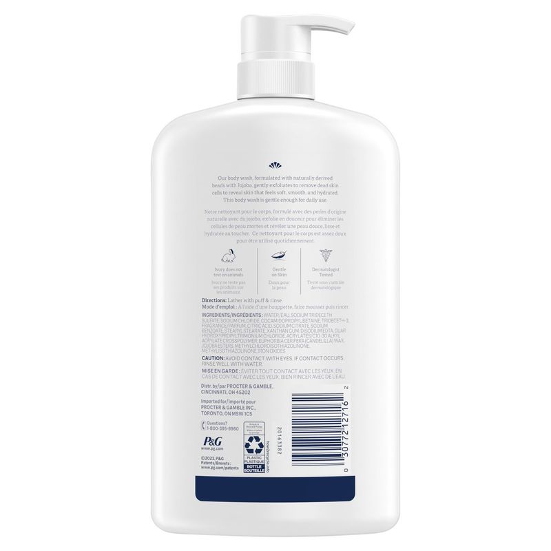 Ivory Notes of Jojoba Gentle Exfoliating Body Wash, 35 fl oz