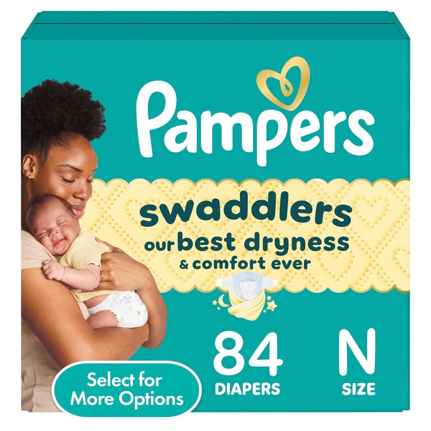Pampers Swaddlers Diapers, Size N, <10 lbs, 84 count
