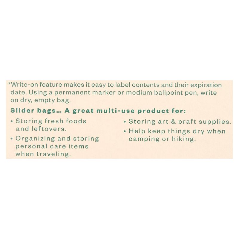 Paperbird Quart Size Slider Storage Bags, 40 count