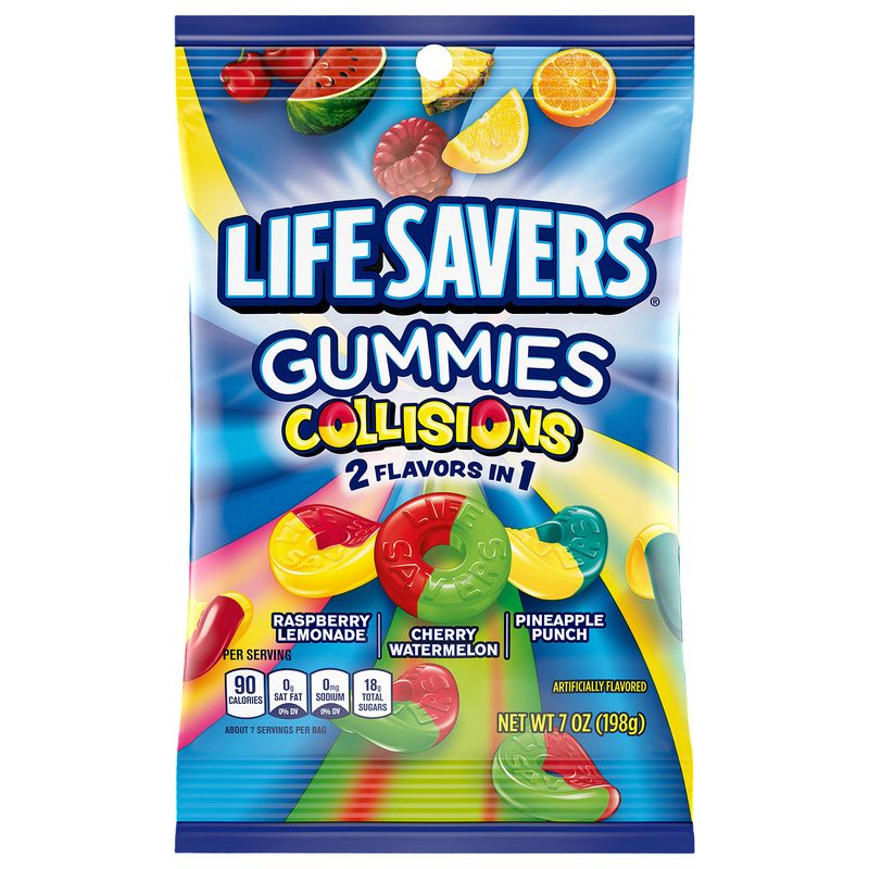LIFE SAVERS Gummy Candy, Collisions, 7 oz Bag