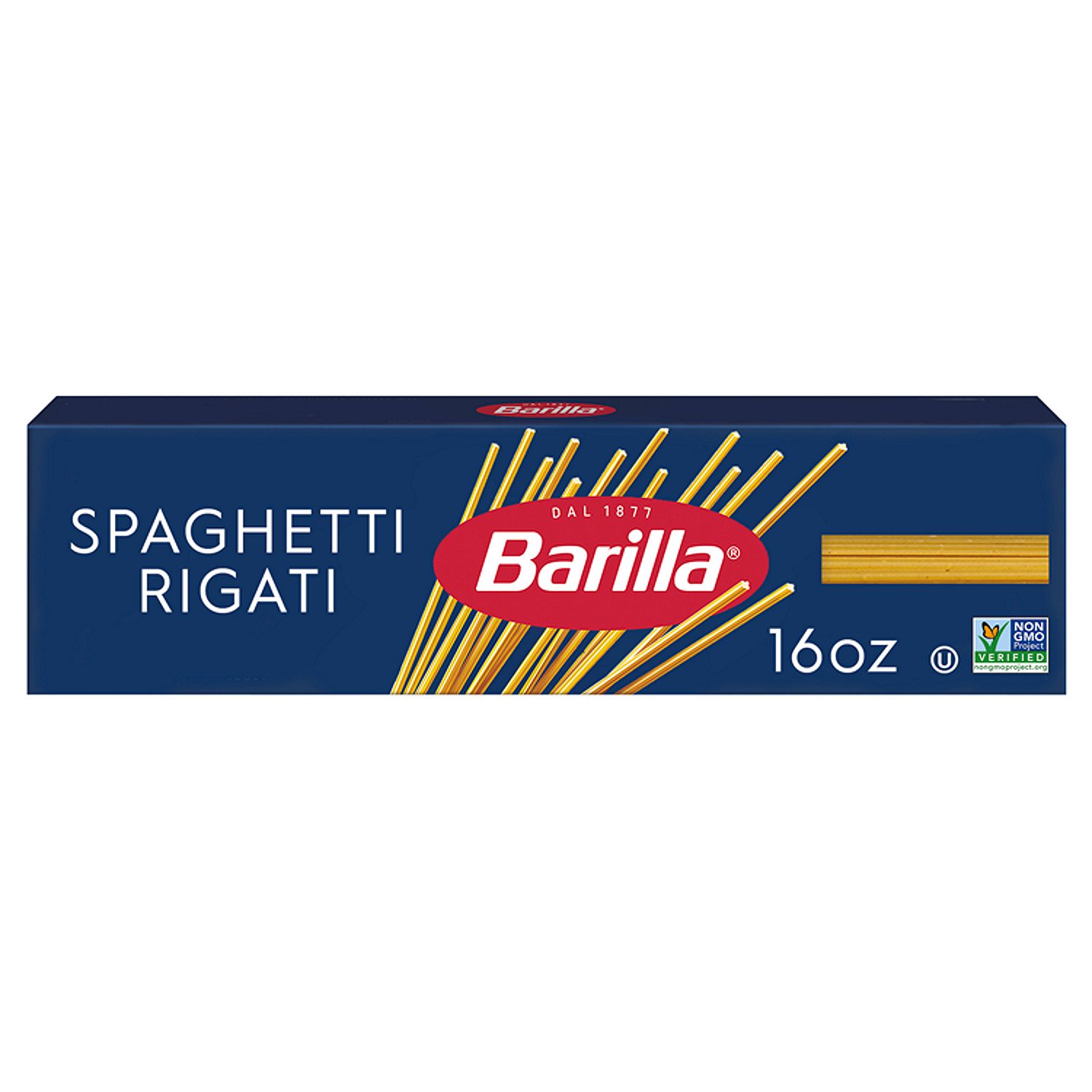 Barilla Spaghetti Rigati Pasta Non-GMO, Kosher Certified, 16 oz