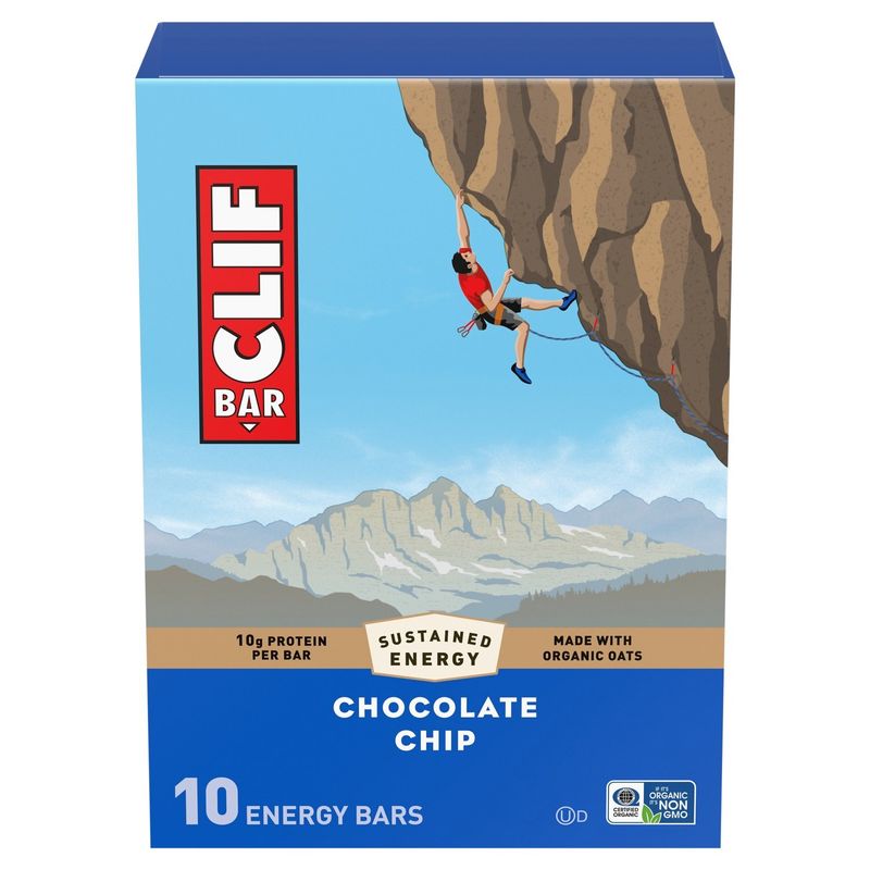 Clif Bar Chocolate Chip Energy Bars, 2.4 oz, 10 count