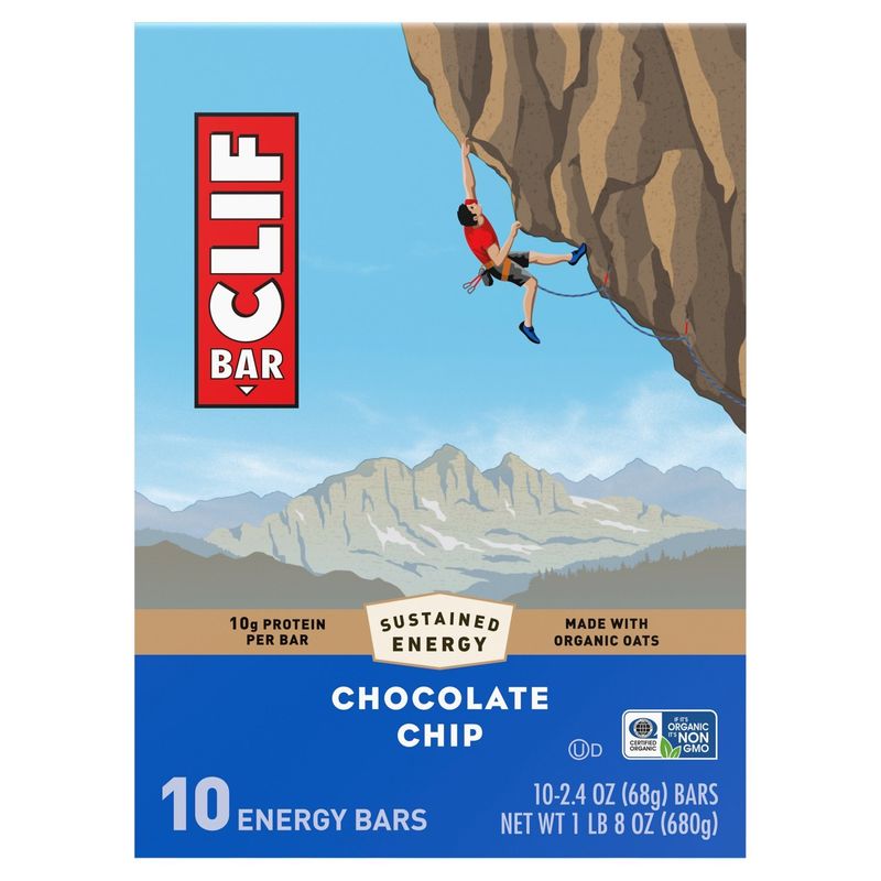 Clif Bar Chocolate Chip Energy Bars, 2.4 oz, 10 count