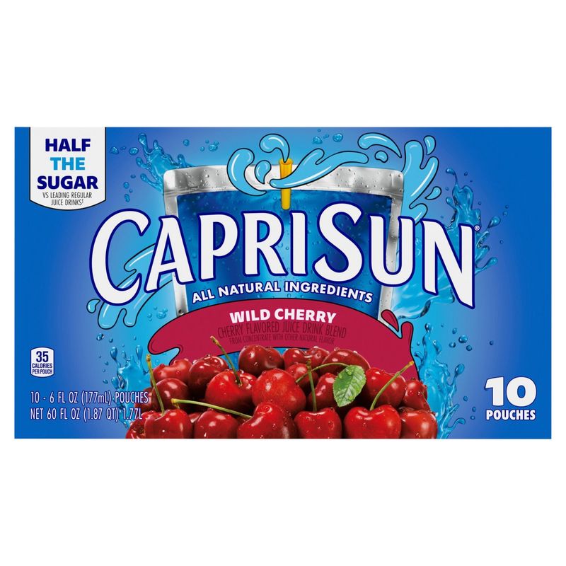 Capri Sun Wild Cherry Flavored Juice Drink Blend, 6 fl oz, 10 count