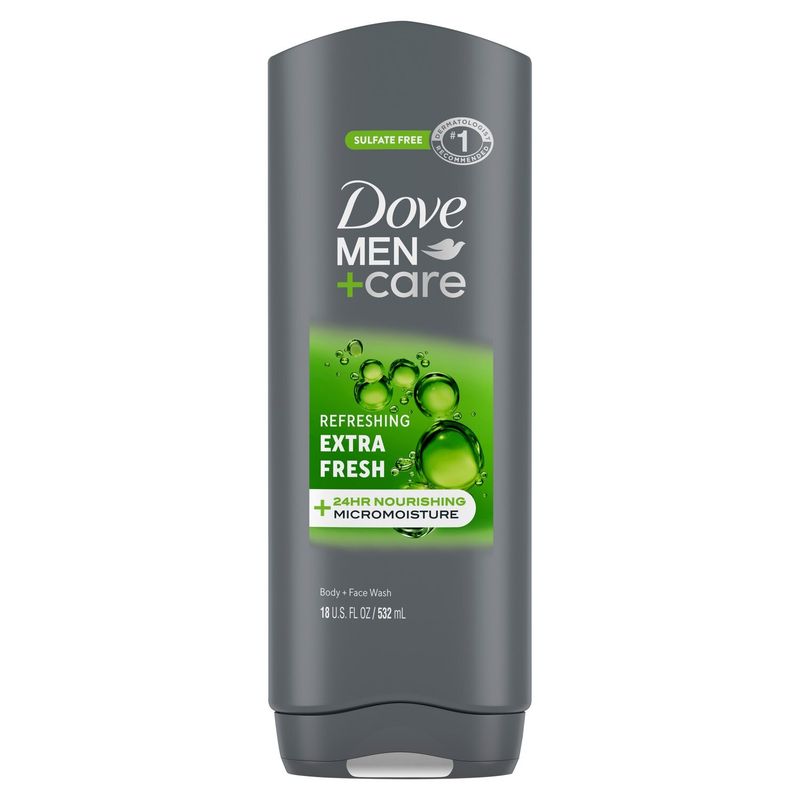 Dove Men+Care Extra Fresh Body + Face Wash, 18 fl oz