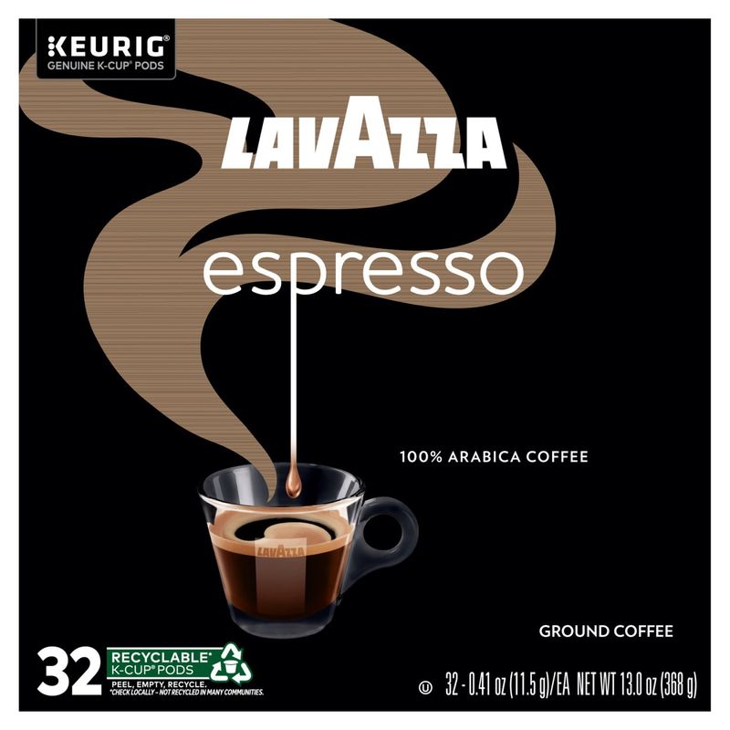 Lavazza Espresso Ground Coffee K-Cup Pods, 0.41 oz, 32 count