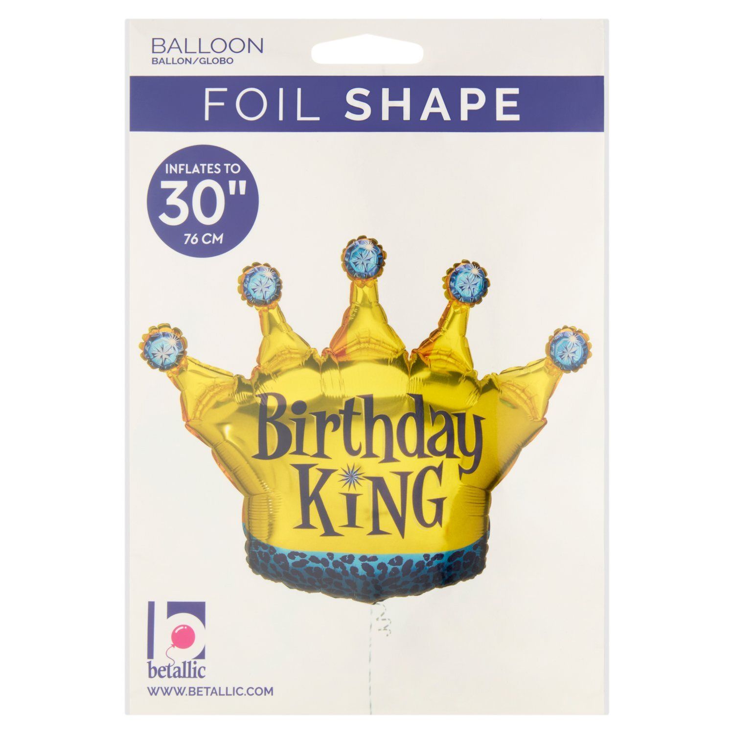 Betallic Foil Shape Birthday King 30" Balloon
