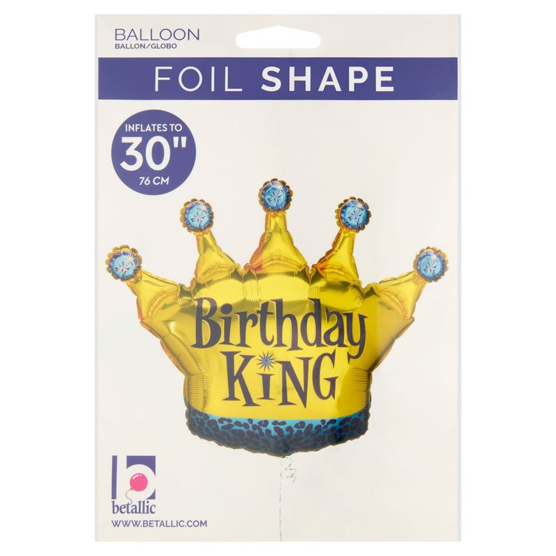 Betallic Foil Shape Birthday King 30" Balloon