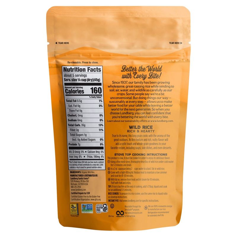 Lundberg Family Farms 8OZ OG WILD RICE