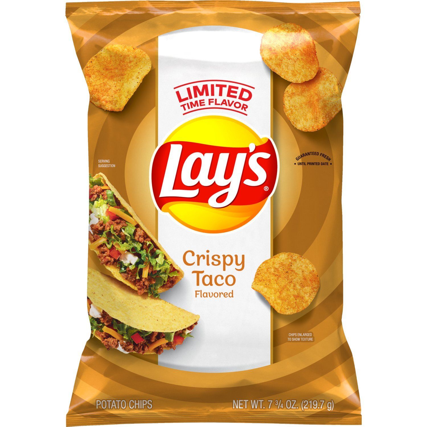 Lay's Potato Chips Crispy Taco Flavored 7 3/4 Oz