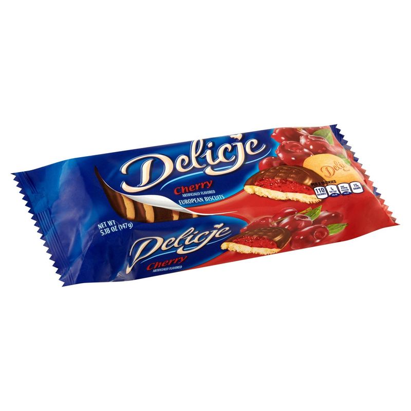 Delicje Cherry European Biscuits, 5.18 oz