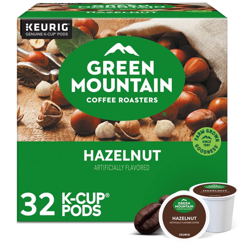 Green Mountain Coffee Roasters Hazelnut Coffee K-Cup Pods Value Раck, 32 count, 10.6 oz